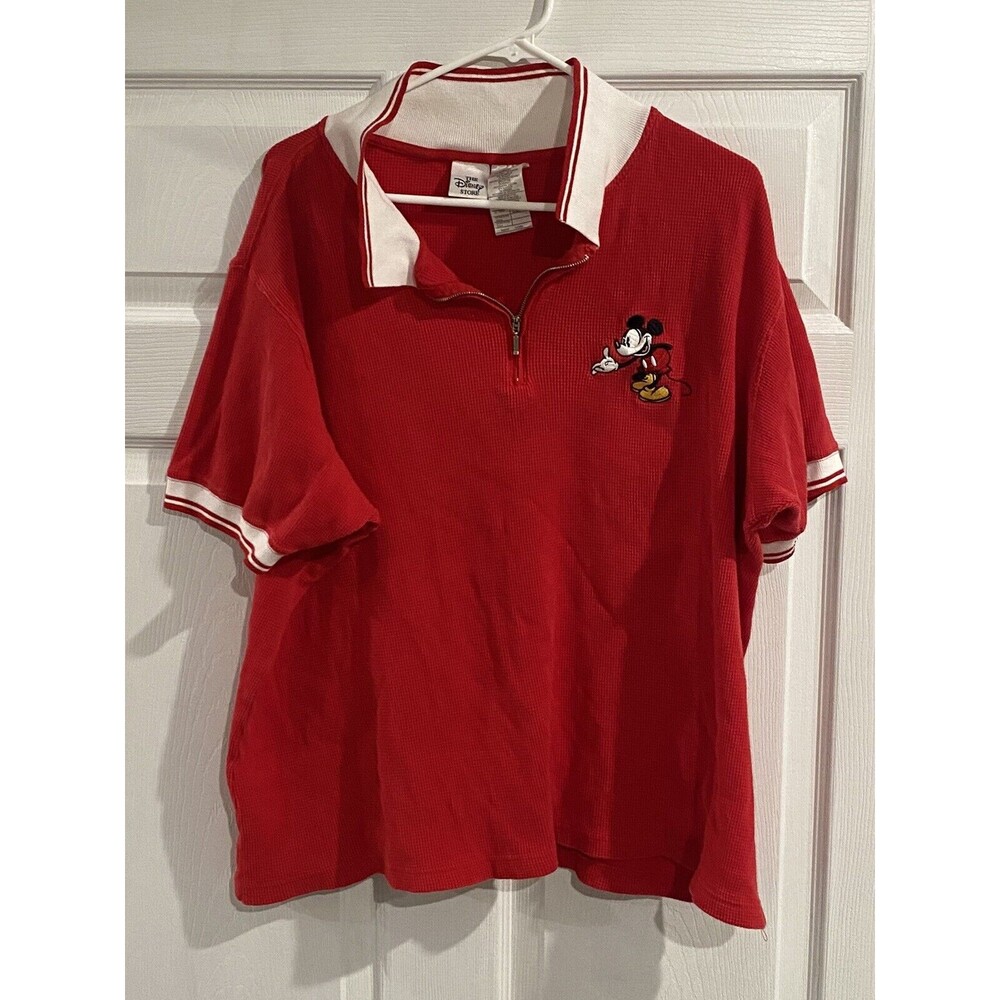 Vintage Disney Store Mickey Mouse Textured Polo Shirt Sweater Size XXL